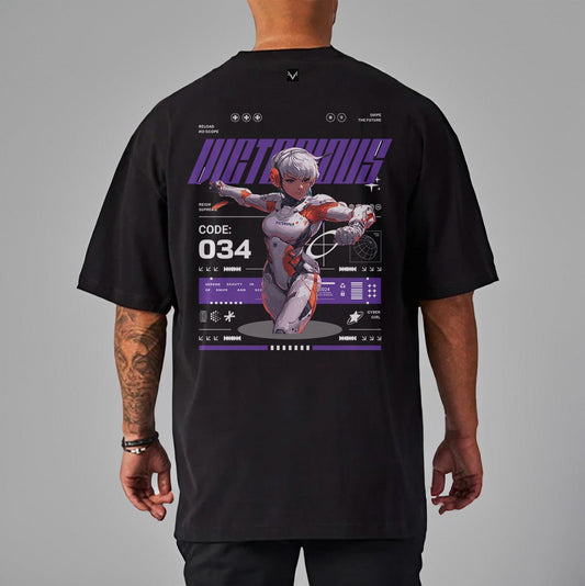 Black / M Victorious "VALKYRIE POWER" Gym T-shirt (Oversize)