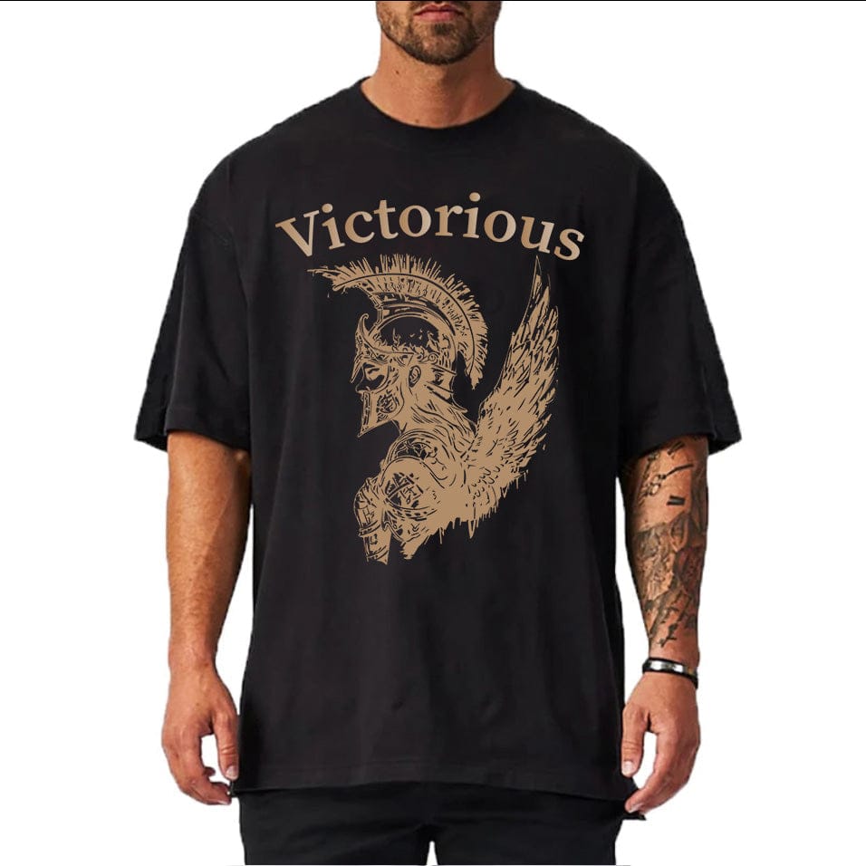 Black / M Victorious Valkyrie's Battle (Oversize Gym T-shirt)