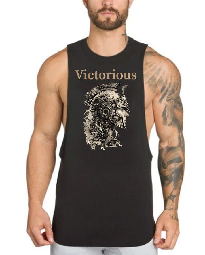 Black / M Victorious Valkyrie's Epic Training (Men Gym Tank-Top)