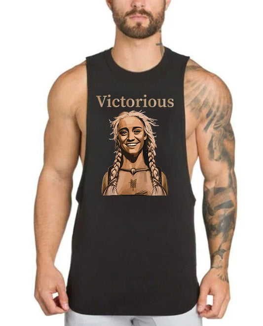 Black / M Victorious Valkyrie's Joy (Men Gym Tank-Top)