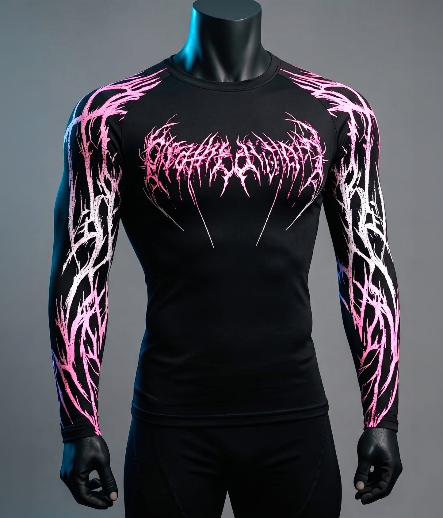 Black pink / S Harajuku Goth Compression Top/ Fitness / Streetwear - By Victorious