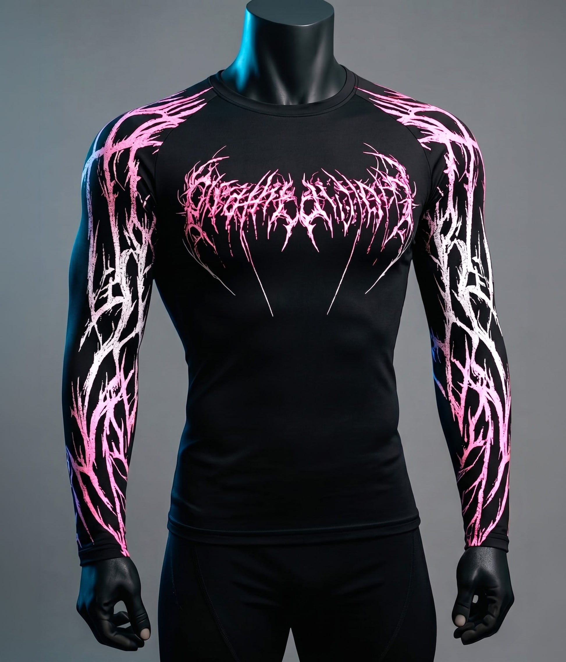 Black pink / S Harajuku Goth Compression Top/ Fitness / Streetwear - By Victorious