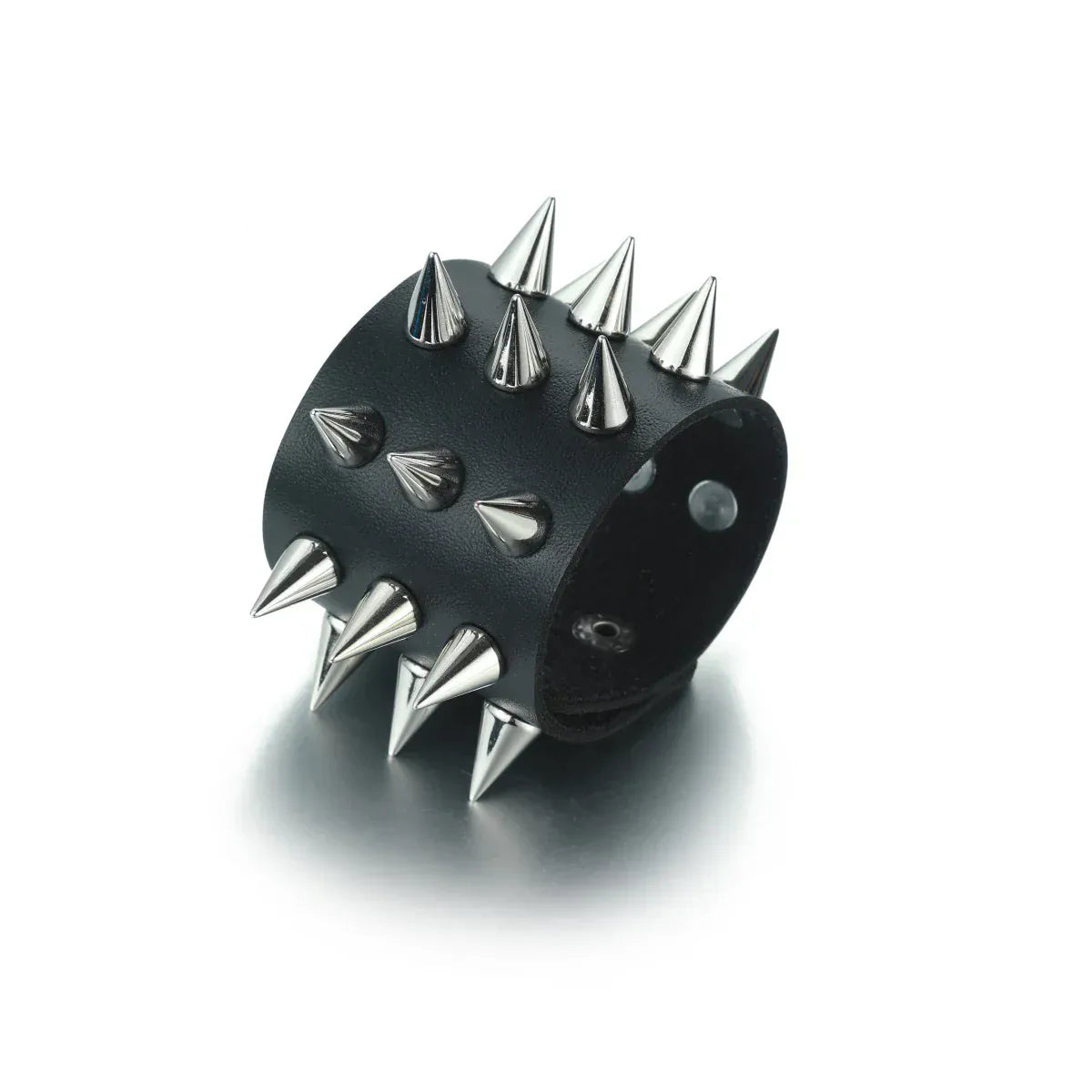 black Punk Studded Leather Bracelets Spiked Cuffs Black Wristband Men Women Goth Jewelry Gothic  Emo  Accessories