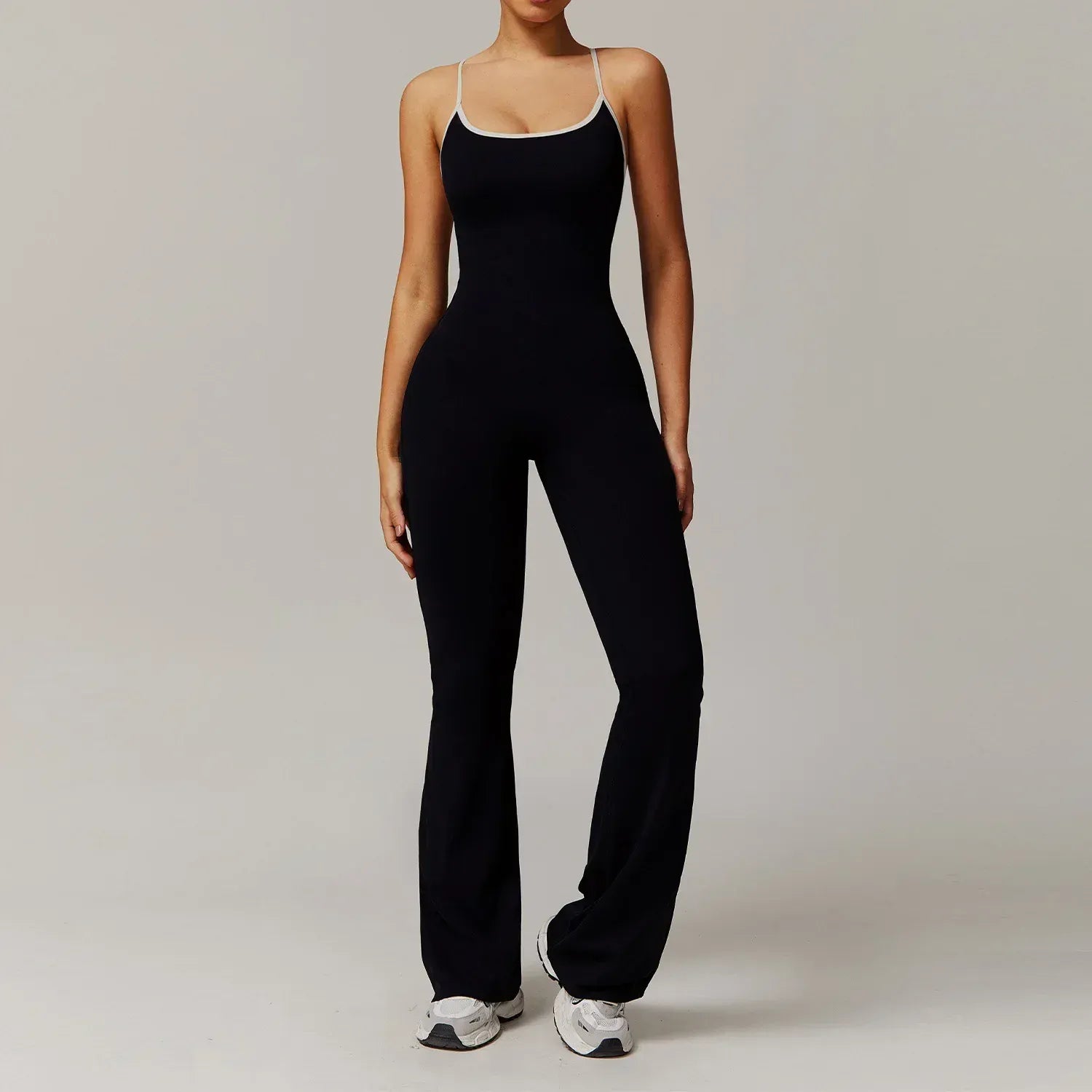 Black / S 45-55KG V Jumpsuit Gym Set Women Training Yoga Suit (Victorious Io Ignite Leggings)