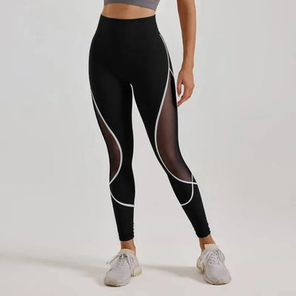 Black / S Dark Mesh Leggings/ Sports leggings/ Yoga Leggings