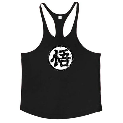 Black / S Gym Fitness Bodybuilding Tank Top/ Mens Sleeveless Y-back Tank Tops