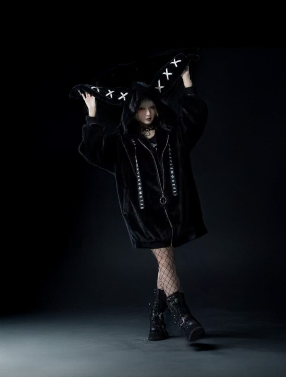 Black / S Victorious Bunny Bliss Hoodie | Cozy & Stylish