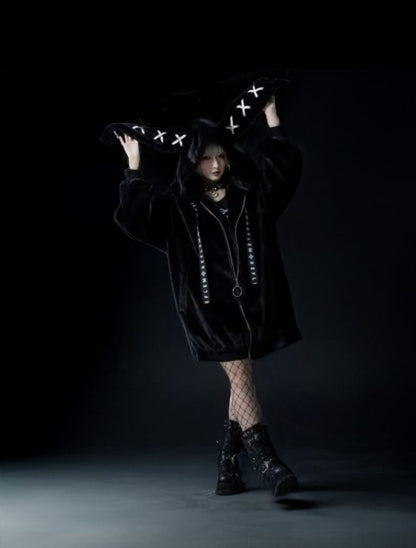 Black / S Victorious Bunny Bliss Hoodie | Cozy & Stylish