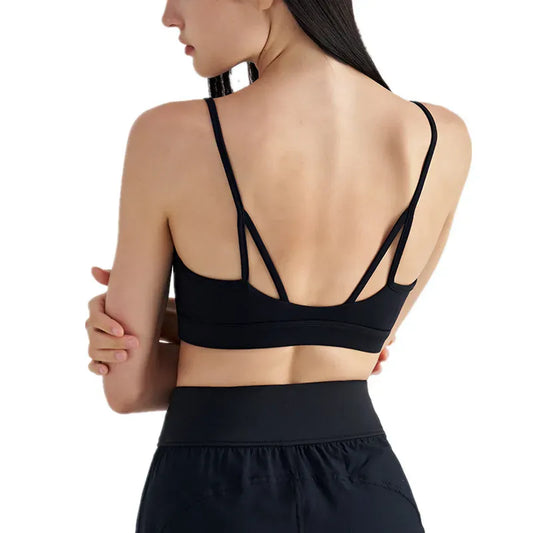 Black / S Women's Kitten Ears Type Back Sports Bra (Victorious BioWave Support Bra)