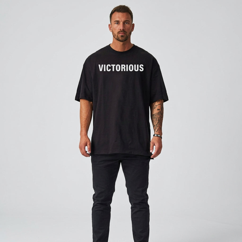 BLACK / XL Ellie's Victory Oversize Gym T-shirt
