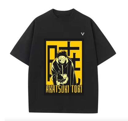 Black / XS Akatsuki Tobi (Naruto) Anime Oversize T-Shirt