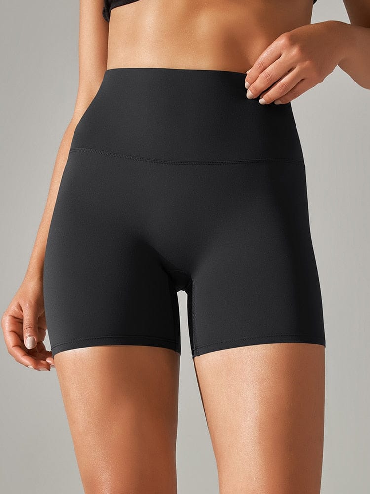 Black / XS Biker Shorts Medium-Height/ Women's Gym Shorts /Yoga Shorts (Ellie Survivor's Edge)