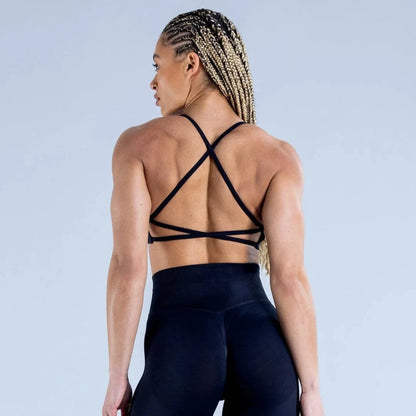Black / XS Dynamic Backless Sports Bra / High Impact Fitness / Gym Bra