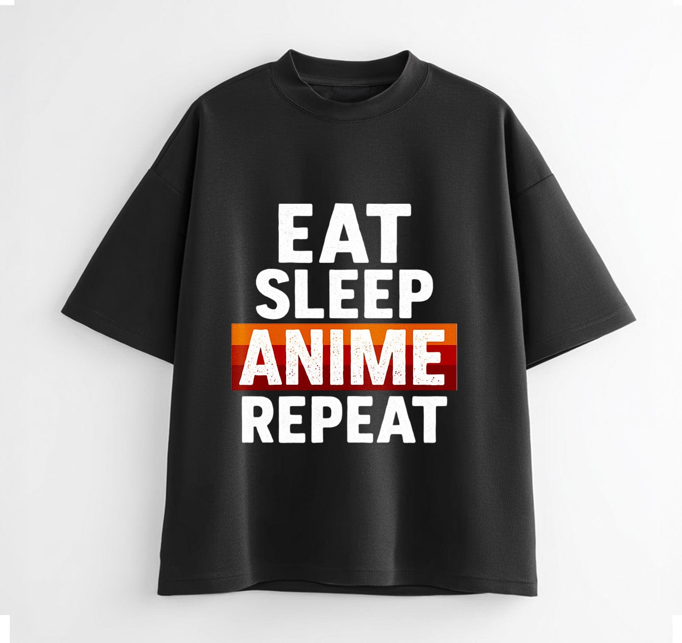 Black / XS Eat Sleep Anime Repeat 1 Oversize T-Shirt