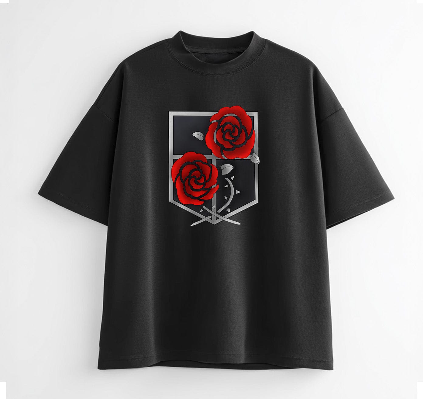 Black / XS Garrison (Attack On Titan) Oversize T-Shirt