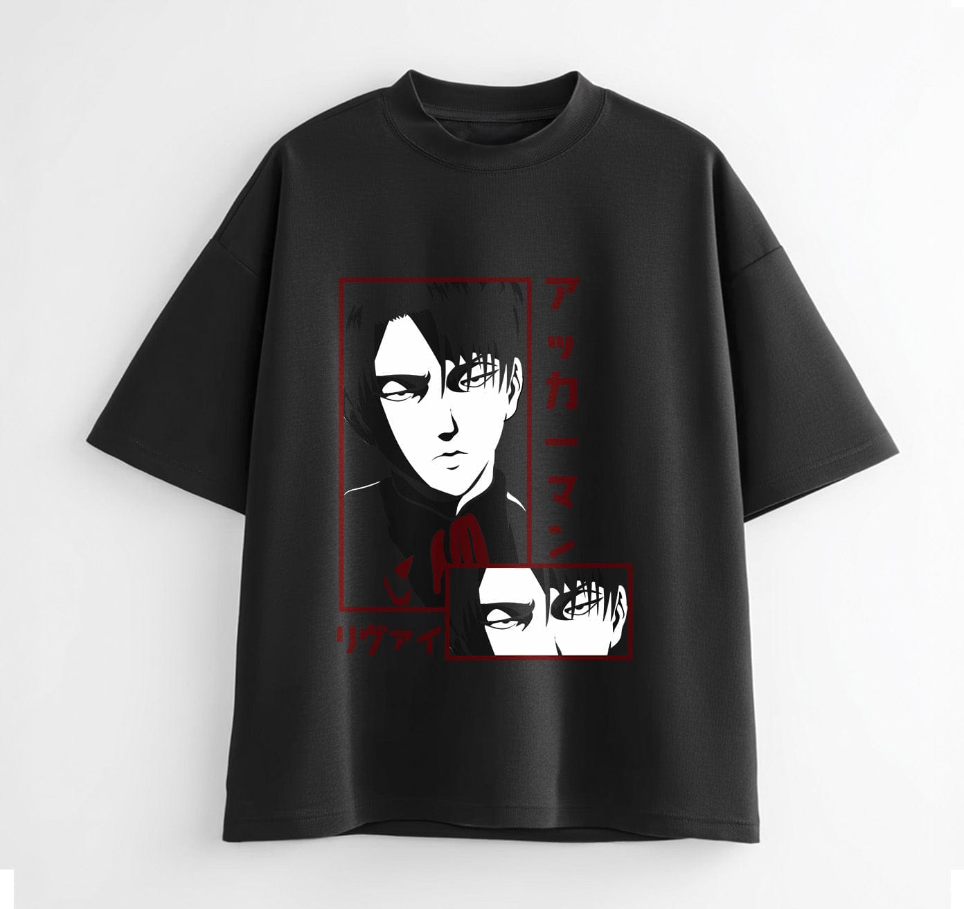 Black / XS Levi (SNK2) Anime Oversize T-Shirt