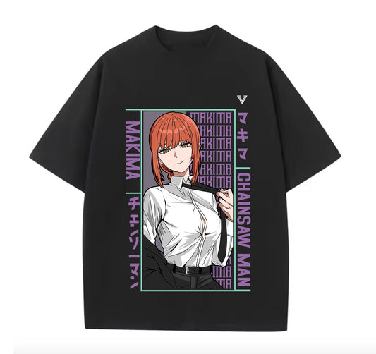 Black / XS Makima (Chainsaw Man) Anime Oversize T-Shirt