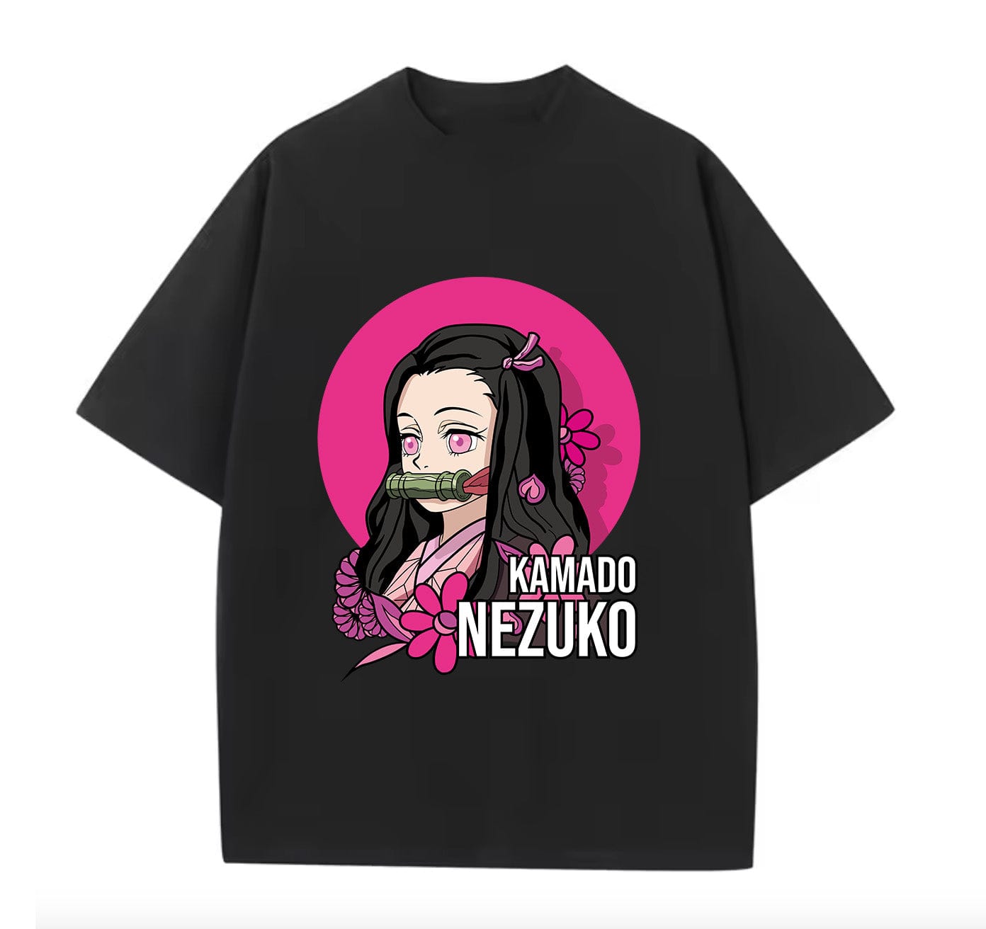 Black / XS Nezuko (Demons Slayer) Anime Oversize T-Shirt