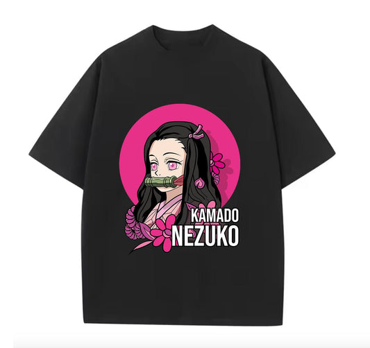 Black / XS Nezuko (Demons Slayer) Anime Oversize T-Shirt