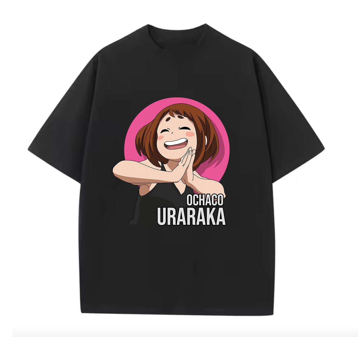 Black / XS Ochaco 2 (My Hero Academia) Anime Oversize T-Shirt