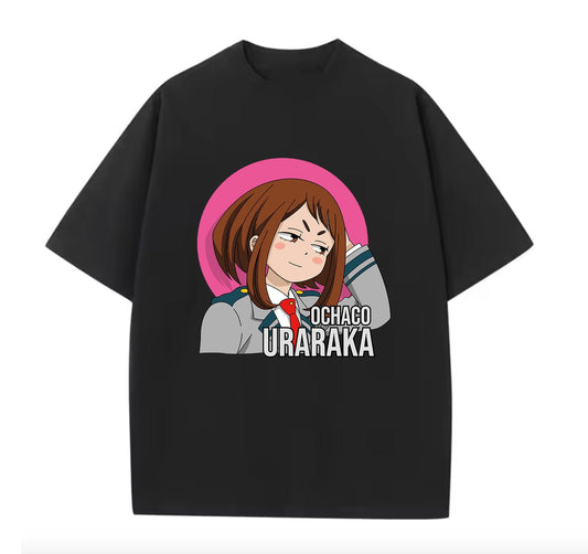 Black / XS Ochaco Uraraka (My Hero Academia) Anime Oversize T-Shirt