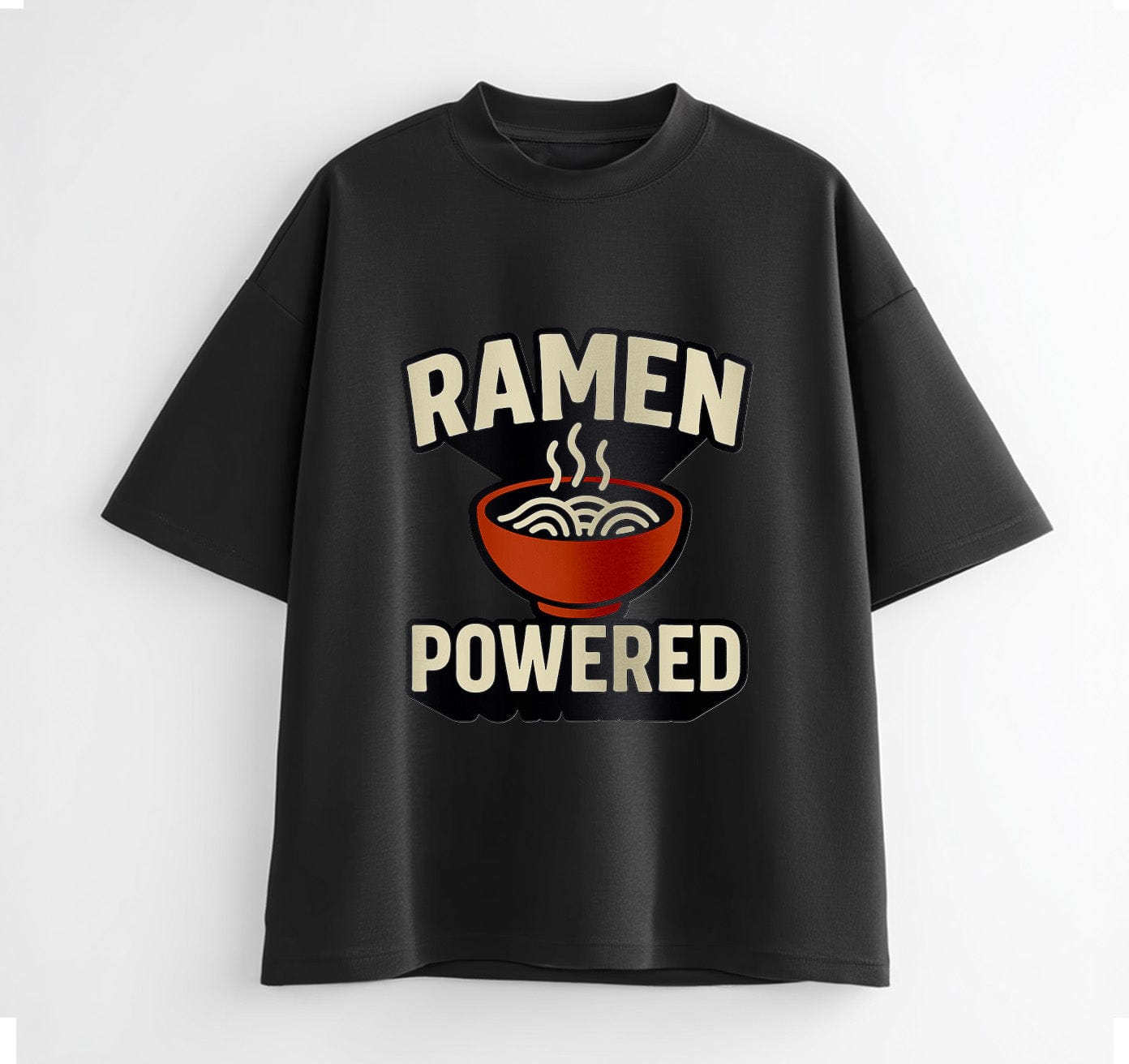 Black / XS Ramen Powered Anime Oversize T-Shirt