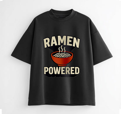 Black / XS Ramen Powered Anime Oversize T-Shirt