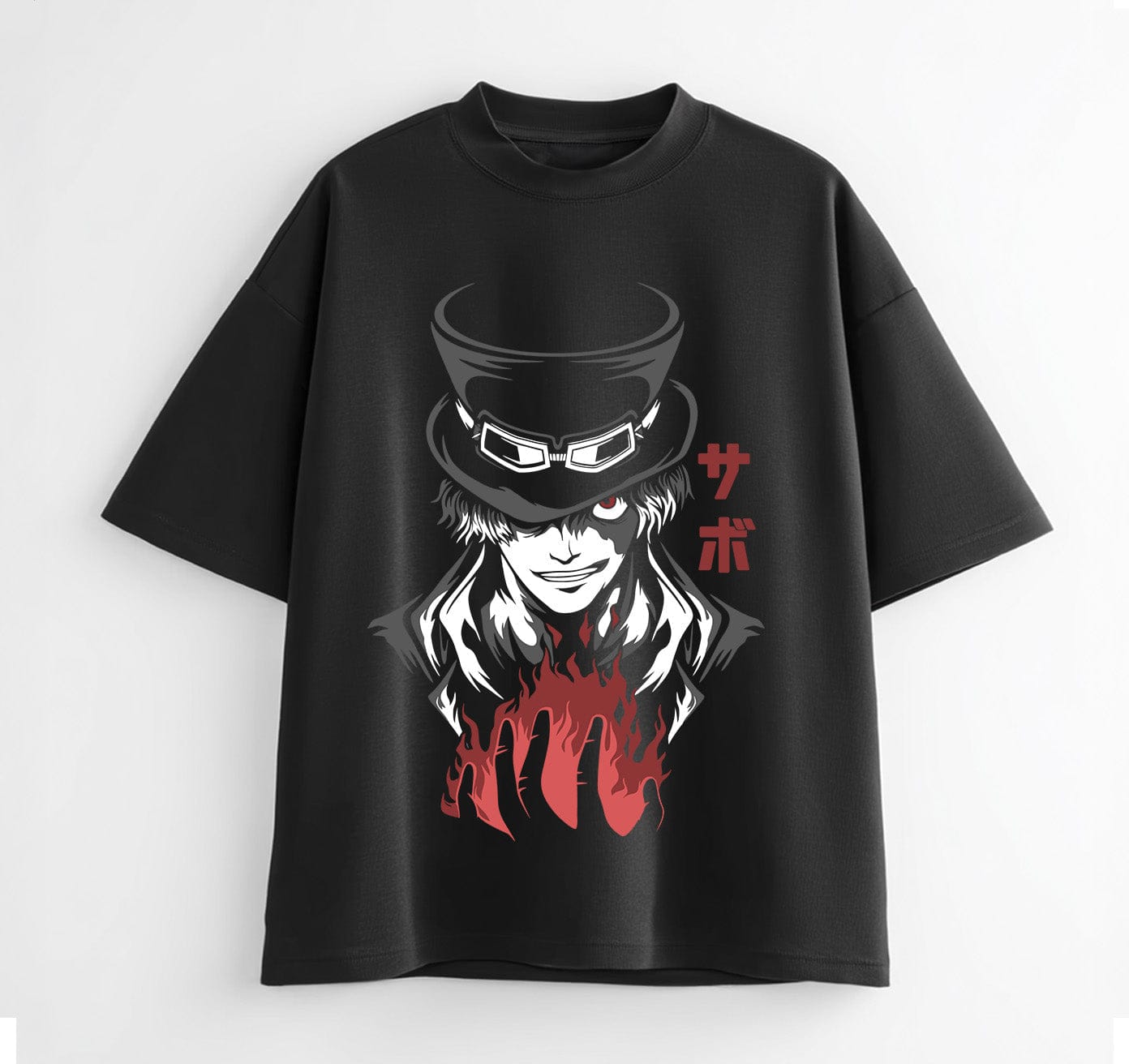 Black / XS Sabo (One Piece) Anime Oversize T-Shirt