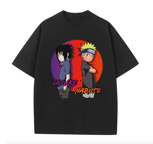 Black / XS Sasuke (Naruto) Anime Oversize T-Shirt