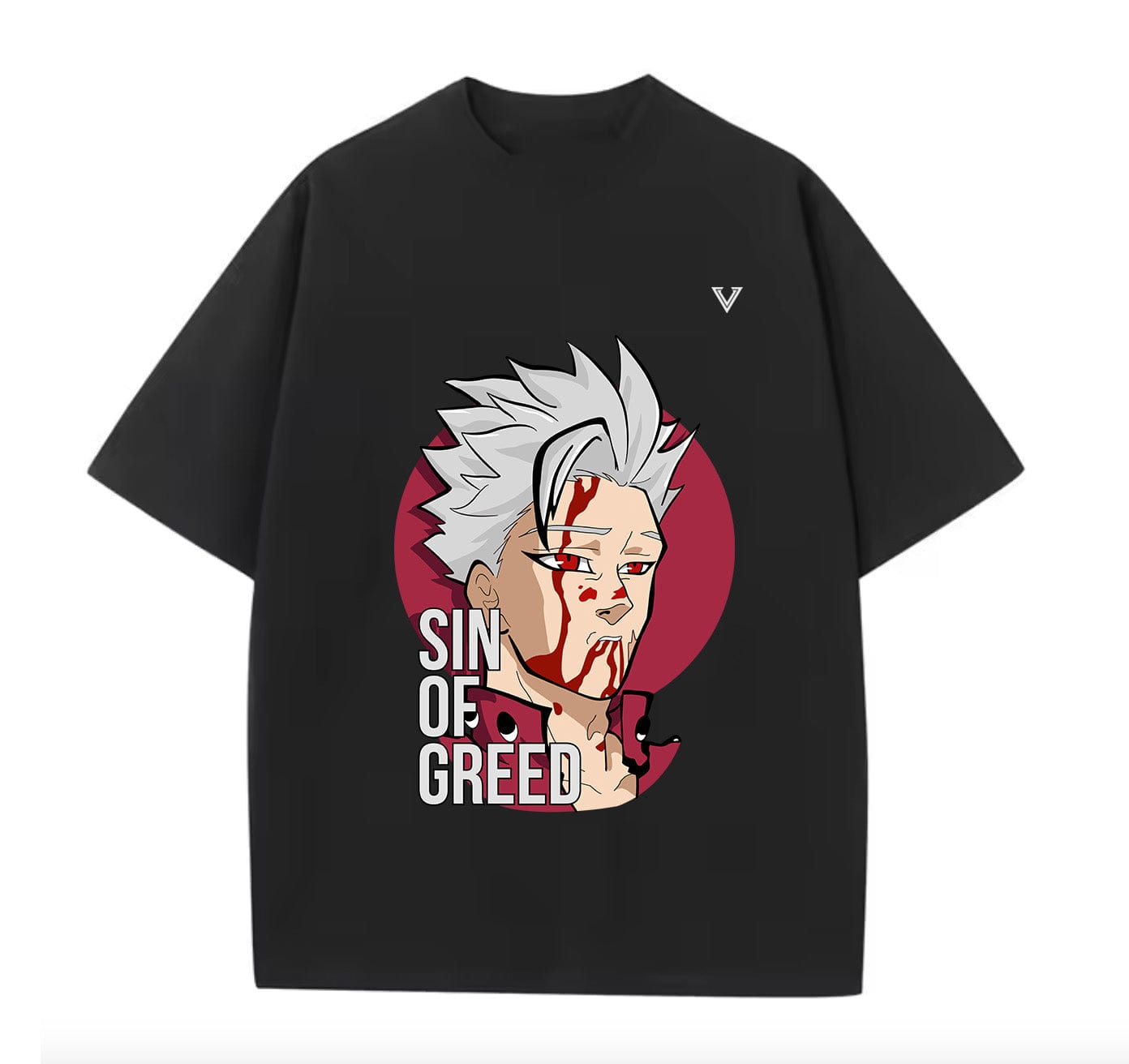 Black / XS Sin of Greed (Seven Deadly Sins) Anime Oversize T-Shirt