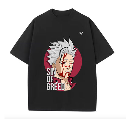 Black / XS Sin of Greed (Seven Deadly Sins) Anime Oversize T-Shirt