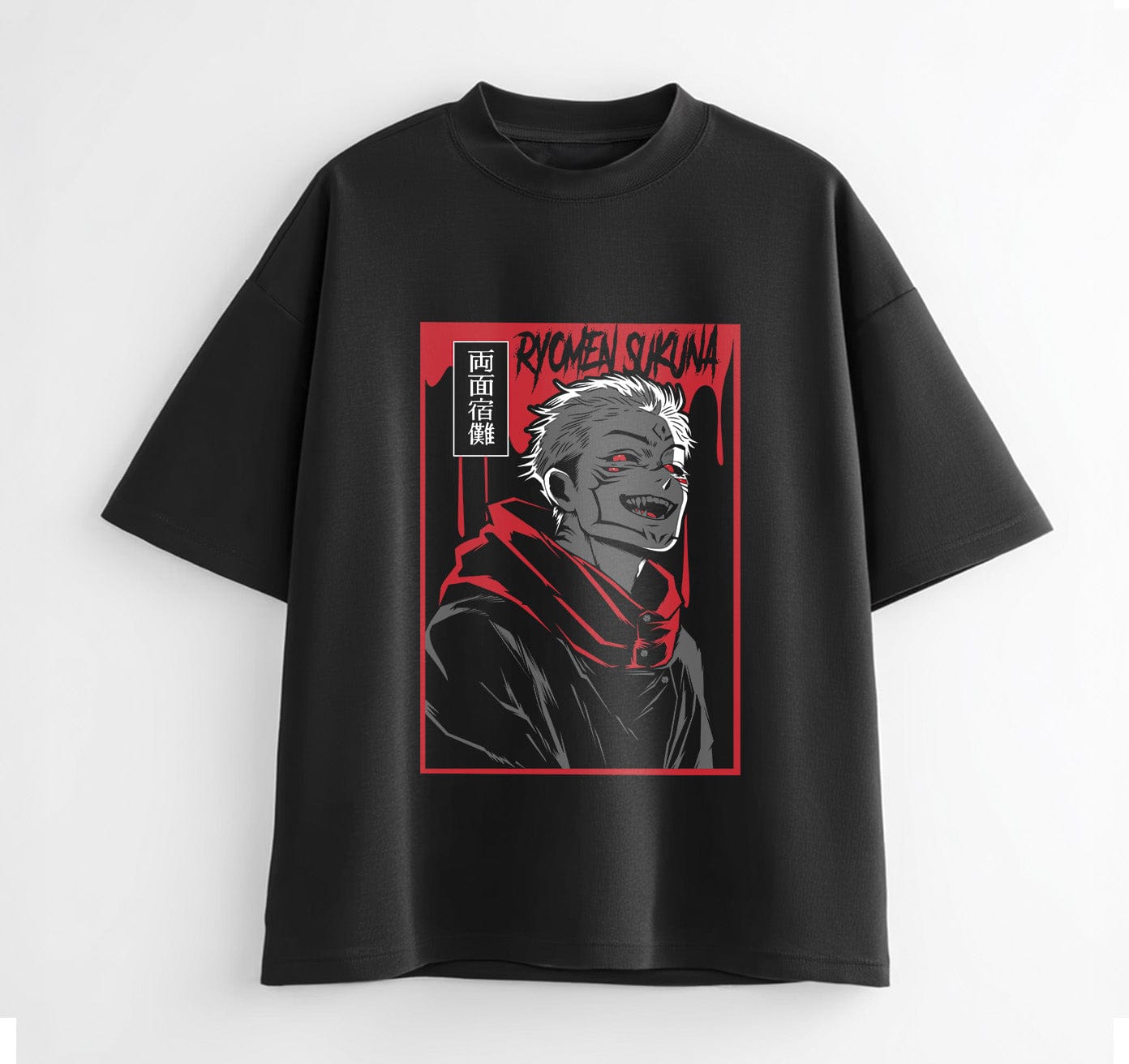 Black / XS Sukuna (Jujutsu Kaisen) Anime Oversize T-Shirt
