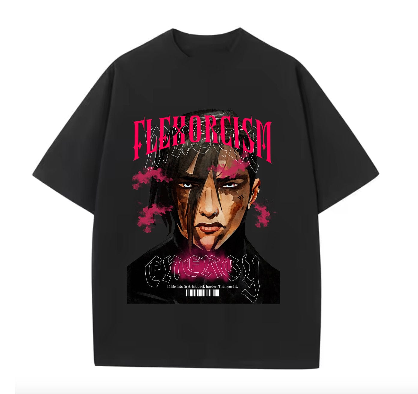 Black / XS VI Flexorcism (Arcane) Anime Oversize T-shirt