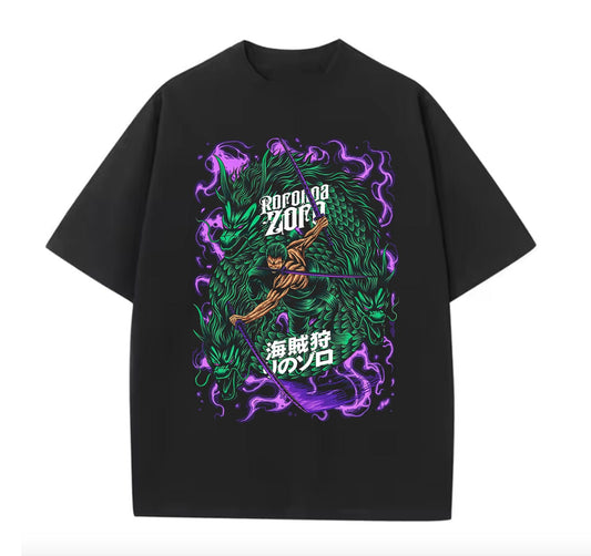 Black / XS Zoro (One piece) Anime Oversize T-Shirt