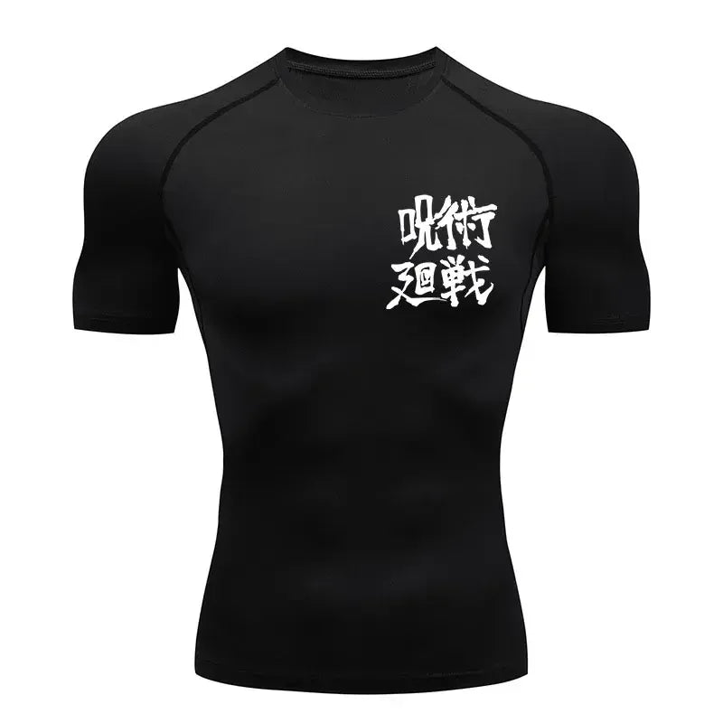 Black11-ZHOUX007B / S Anime Jujutsu Kaisen Compression Shirts /Fitness Gym T-shirt
