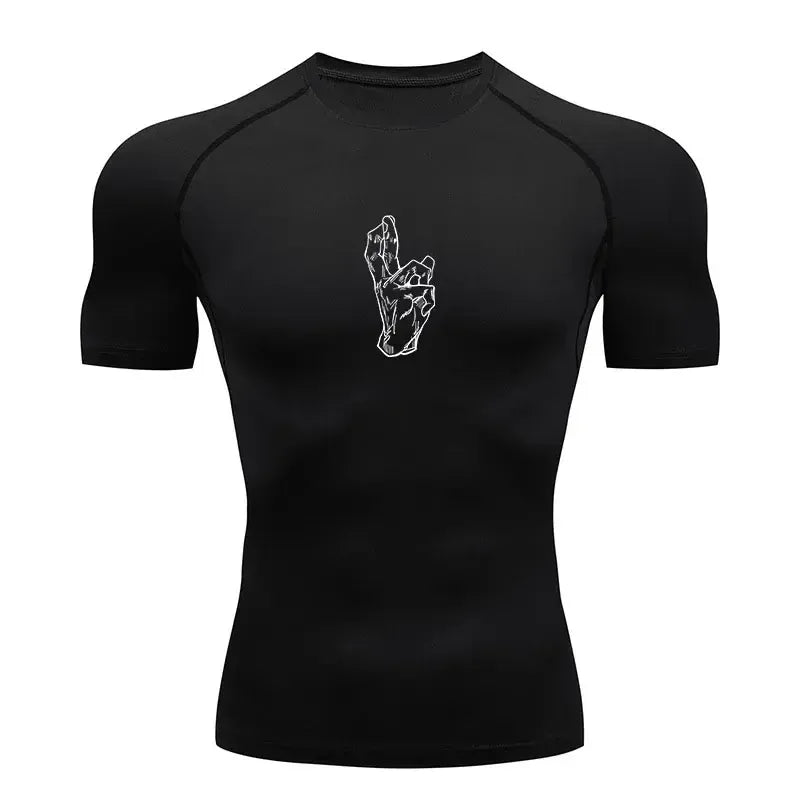 Black13-ZHOUH391C / S Anime Jujutsu Kaisen Compression Shirts /Fitness Gym T-shirt