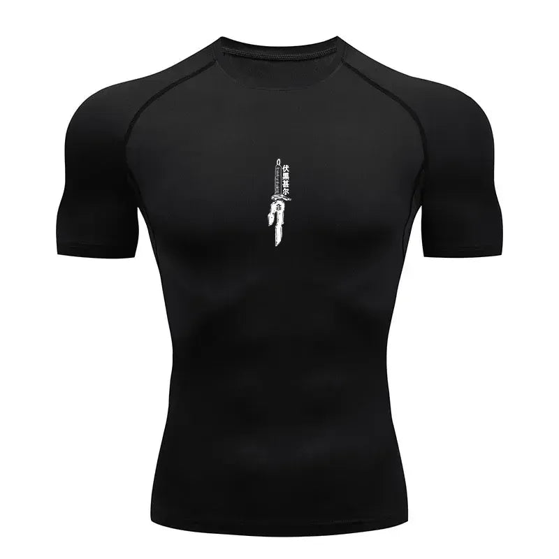 Black14-ZHOUH339D / S Anime Jujutsu Kaisen Compression Shirts /Fitness Gym T-shirt