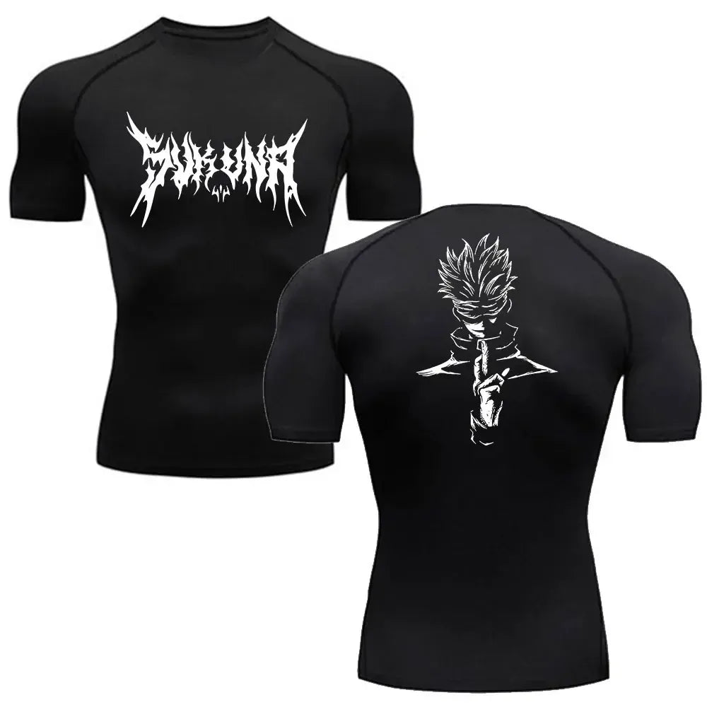Black5-ZHOUH403C / S Anime Jujutsu Kaisen Compression Shirts /Fitness Gym T-shirt