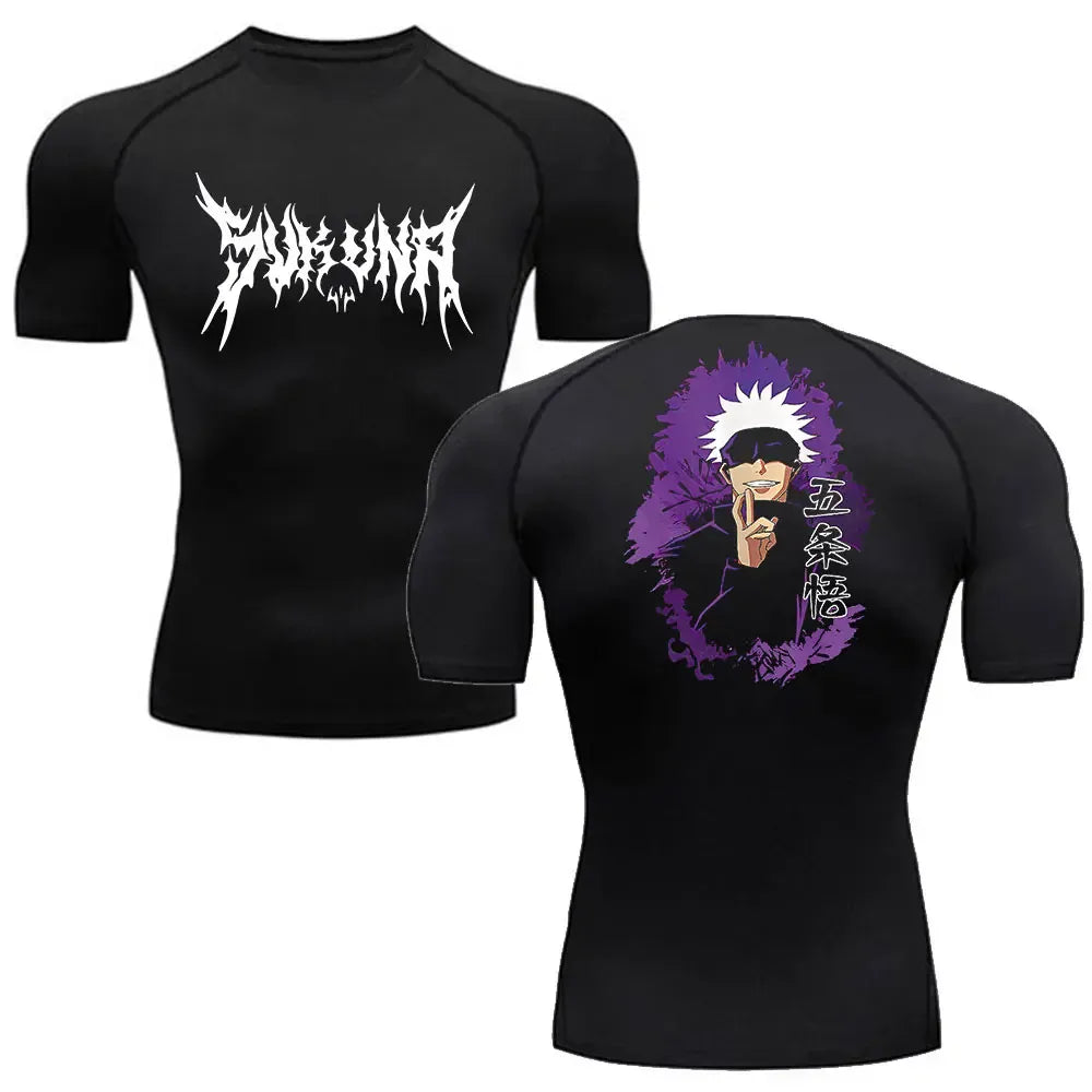 Black6-ZHOUH403C / S Anime Jujutsu Kaisen Compression Shirts /Fitness Gym T-shirt