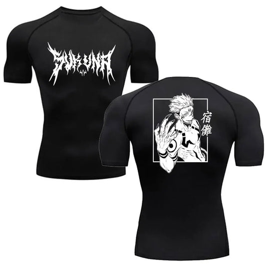 Black8-ZHOUH403C / S Anime Jujutsu Kaisen Compression Shirts /Fitness Gym T-shirt