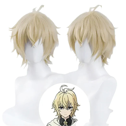 Blonde Mikaela Hyakuya Cosplay Wig Men /Short Wig Cosplay Anime