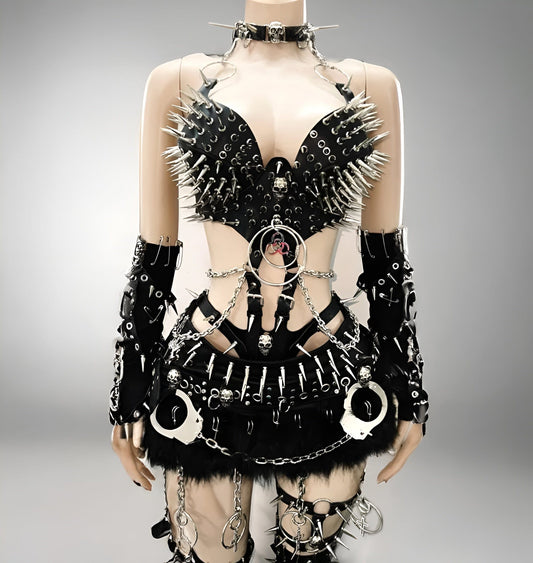 Bloodspire Gothic Outfit Top, Skirt, & Accessories