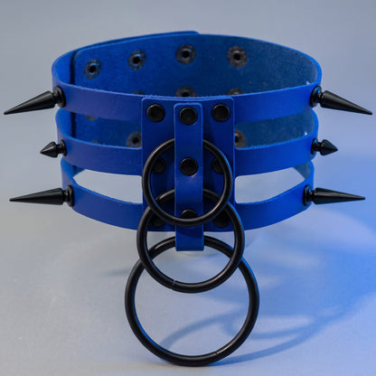 blue Harajuku Punk Rock Full Neck Chocker