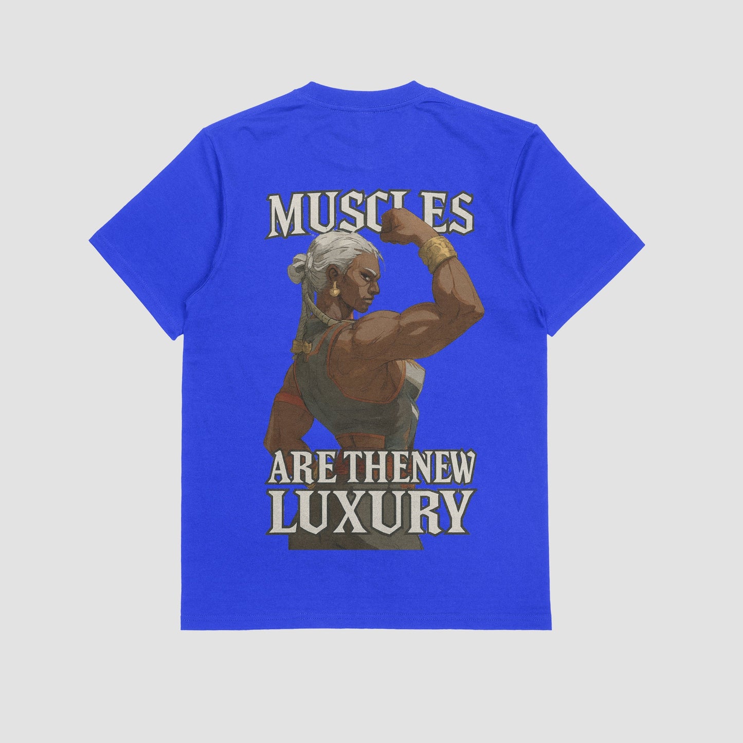 Blue / M Ambessa "Muscles are the new luxury" Gym T-shirt (Oversized)