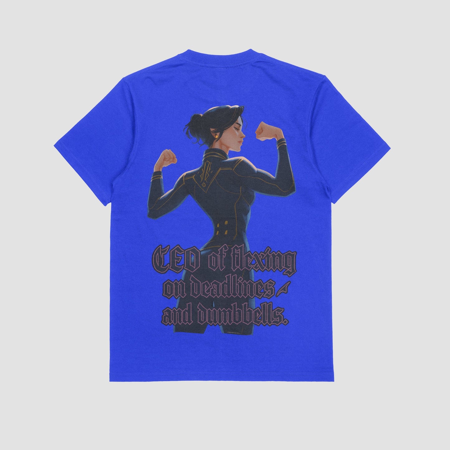 Blue / M Caitlyn "Flex Goals > Outfit Goals" Gym T-shirt (Oversized)
