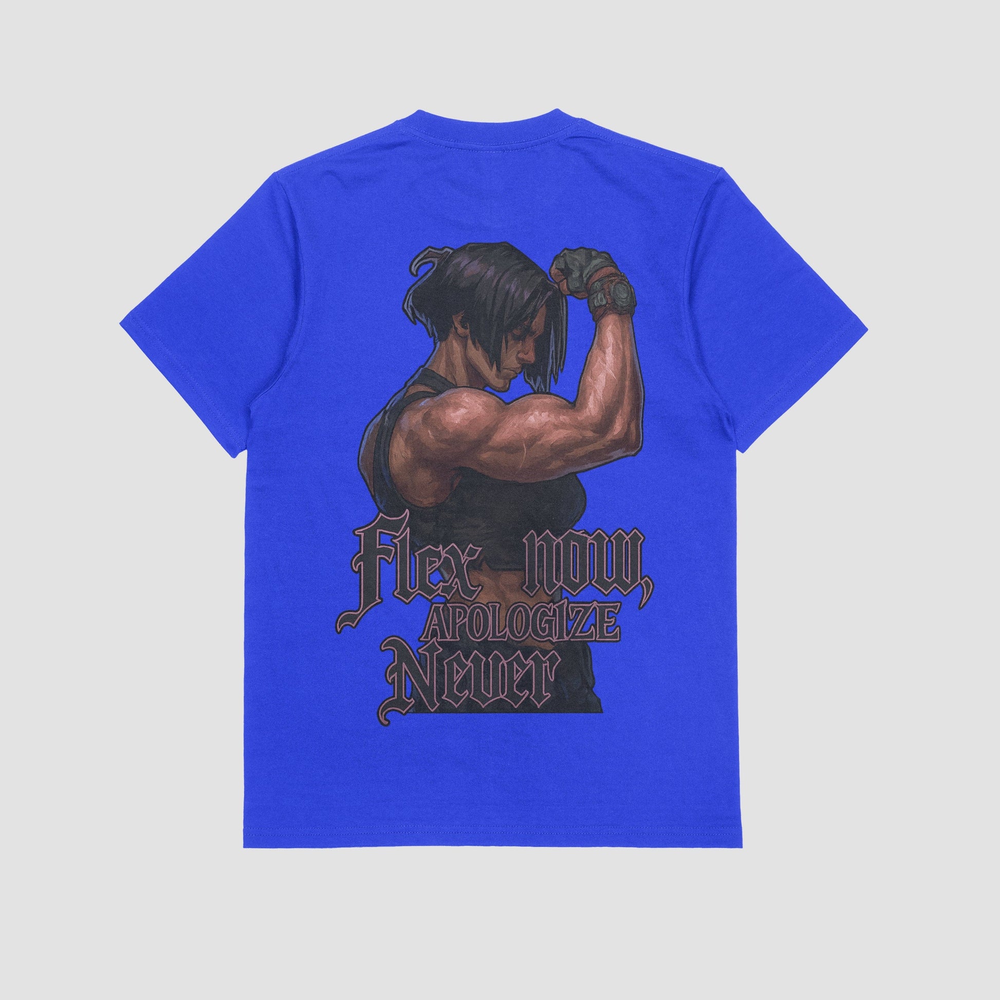 Blue / M Sevika "Flex Now, Apologize Never" Gym T-shirt (Oversized)