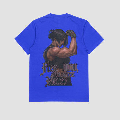 Blue / M Sevika "Flex Now, Apologize Never" Gym T-shirt (Oversized)