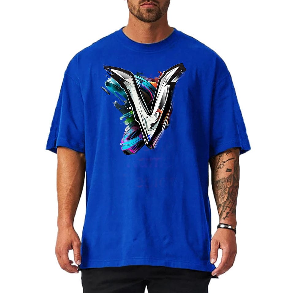 Blue / M Victorious Grit & Graff (Oversize Gym T-shirt)