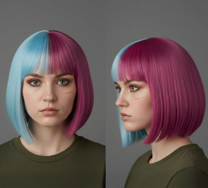 Blue & Pink / One Size Prism Alice & Luna Snow (Disco Skin) Cosplay Wig