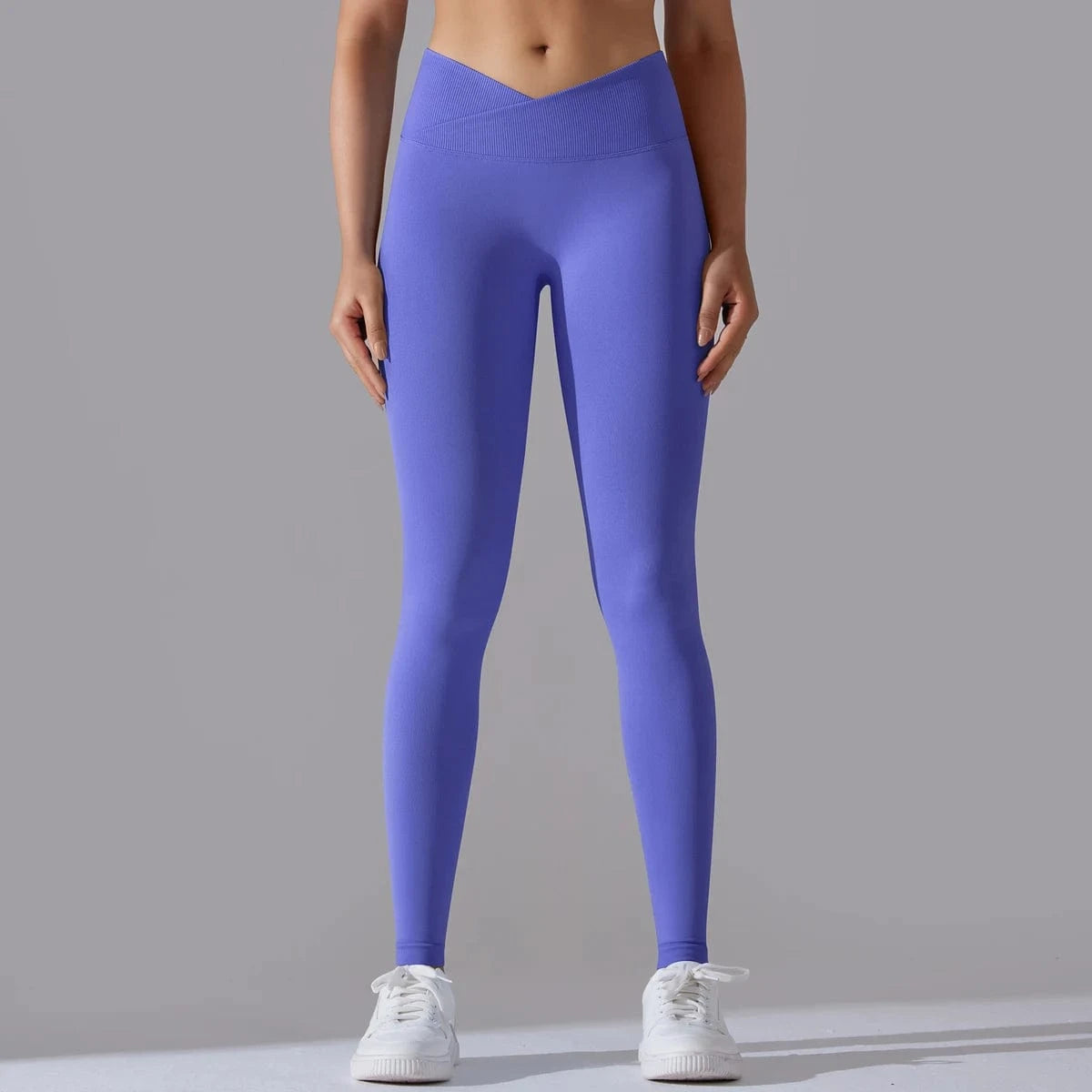 Blue Purple / S Crossover Waist Women Yoga Leggings / Victorious BioSync Leggings